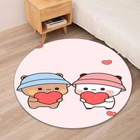 Bubu Dudu Printed Round Rug Carpet Chair Rug Area Rug Entryway Doormats,for Office Chair Living Room Bedroom Kitchen Room. 100cmx100cm