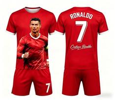 Vasaros Nauja Mada Ronaldo #7 Futbolo Marškinėliai Sportiniai Treniruočių Varžybų Trumpomis Rankovėmis T-shirt ir Šortų Rinkinys Laisvi Šeimos Vaikų Marškinėliai 140