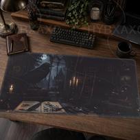 Large Dark Academia Mouse Pad Hd Print Gothic Raven Extended Gaming Keyboard Mats 80x40 Mystical Botanical Moonlit Crow Desk Mat 800x300x3mm