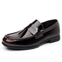 Mens Loafer Shoes Round Toe Full Grain Leather Slip On Dress Casual Business Footwear 43 black