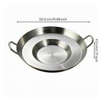 Uncoated Stainless Steel Grill and Fry Pan Induction Compatible Round Concave Frying with Two