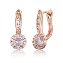 GEIGER Jewelry 14K GF Drąsūs Apskritimo Akmens Auskarai GIGFEE007 Rose gold beige