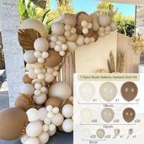 Vintage Coffee Cream Latex Balloon Set for Birthday Party Decoration Supplies as the picture6 beige