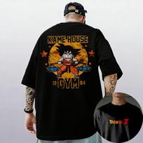 Dragon Ball Z Men Women Son Goku Master Roshi Print Tshirt Cotton Kid Clothes Funny Short Sleeve Harajuku New Arrival TShirts L black