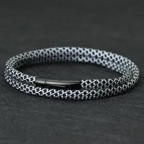 New Fashion Double Layer Paracord Rope Bracelet Men Stainless Steel Snap Fastener Camping Survival Braclet Beach Surfer Pulseras L 21.5cm 8.5Inch juoda