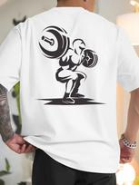 Weightlifter Men Cotton TShirt Athletic Streetwear Workout Gym Muscle White - Men's Summer Cotton Graphic Tee 5XL įvairiaspalvis