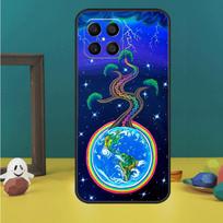 Indie Hippie Art Case For Honor X9c X8a X8b X9b X9a X8 X9 50 70 90 Lite Honor 200 Pro Magic 5 6 7 Lire Cover Honor 70 Lite blue