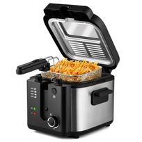 2.5L 1500W Electric Deep Fryer (US Plug) Large Capacity Countertop Home Fryer for Fried Chicken Fries Pot UL Single Tank&US gray