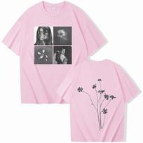 2026 Summer Fashion Trendy Tee Popular Ariana-Grande Petal T-shirt Man Woman Harajuku Short Sleeve O-neck Casual Shirt Y2K S white