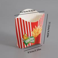 50Pcs Paper French Fry Box Disposable Paper Charcuterie Cup Fruit Salad Packing Box Diy French Fries Holder Food Truck Package white
