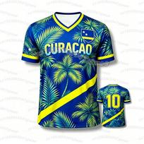26 vyrai Curacao futbolo sirgalių marškinėliai 3D, 2026 m. sirgaliaus marškinėliai, Curacao futbolo marškinėliai, Atitinkantys šeimos marškinėliai vaikams/vaikams, vyrams, moterims 6XL blue