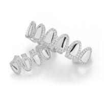 Hop Iced Out Teeth Grillz Real Gold Platinum Plated Fangs Rapper for Body Jewelry Gift Grillz&Grillz sidabras