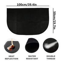 Black Heat insulation Hearth Grill Fireplace Mat Fireproof Mat Fire Resistant Mat Floor Protection 50X100CM