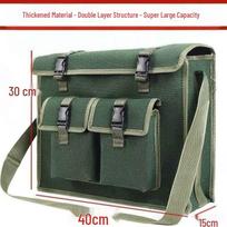 Electrician's Multi-functional Canvas Tool Bag - Thick, Wear-resistant, Single Shoulder/Crossbody for Maintenance & Construction. gray