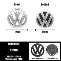 2Pcs Car Emblem Front Grille Rear Trunk Lid Sticker Badge Decals Accessories For Volkswagen Polo 6R 2009-2013 VW Auto Styling