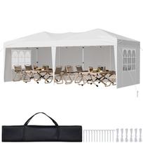 VEVOR Pop Up Canopy, 5.9 x 2.96 m Instant Canopy Portable Gazebo with 3 Sidewalls & 2 Ventilated Windows balta