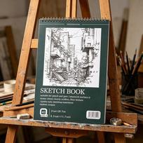 A4 Spiral-Bound Sketchbook for Art Students: Perfect for Plein Air, Quick Sketching, Drawing, Doodling, and More 21.0x29.7x1.3 cm white