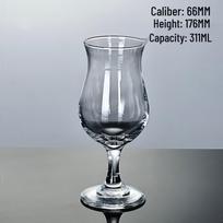 Thickened Glass Juice and Beer Hurricane Tulip Cup 301-400ml gray