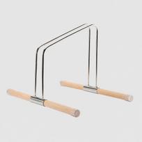 Stainless Steel Bike Floor Stand with Solid Wood Base, Freestanding Bicycle Wheel Parking Rack with Anti-Slip Caps for Road Bike Storage balta