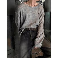 Men S Long Sleeve Knit Sweater Casual Lazy Style Hole Design XL