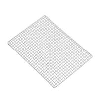 Rectangular Grill Topper Reusable BBQ Grill Mesh Topper Hot BBQ Grill Net  BBQ Vegetables Meats 40cm white
