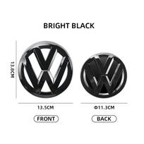 Glossy Black Front Radiator Grille & Rear Trunk Lid Emblems For Volkswagen MK7 Golf 7 (2014 - 2017) - Auto VW Badge Accessories 14-17 GOLF 7