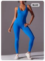 Women Gym Yoga Stretch Jumpsuit Sportswear Training Romper Sexy Back Bodysuit Fitness Set S