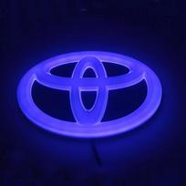 4D Luminous LED Light Front Grille Badge Is Suitable for Toyota TOYOTA Car Logo Trunk Logo Modification 12cmX8cm