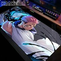 XXL Ryomen Sukuna Black Mousepad Anime Jujutsu Kaisen Mouse Pad Gojo Satoru MousePad Computer Gaming PC Accessories Desk Mat 30cmx60cm