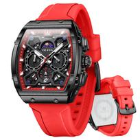 OLEVS Analog Quartz Sports Watch with Silica Gel Large Silicone Chronograph Men's Strap, Waterproof, Dial, Strap, Men's black
