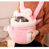 Outdoor Travel Cat Chihuahua Puppy Dog Carrier Bacpack Winter Warm Plush Pets Carrying Bag for Small Dog Cat 6/12kg Load-bearing M rožinė