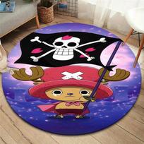 One Piece Tony Tony Chopper Round Area Rug Carpet Rug For Living Room Bedroom Sofa Playroom Decor Nonslip Floor Mat 80cmx80cm black
