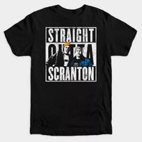 Straight Outta Scranton Lazy The Office Dunder Mifflin Micheal Scott T-Shirt.... 140 gray