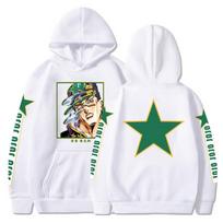 Anime New Bizarre Adventure Jojos Hoodie Kujo Jotaro Printed Pullover Japanese Harajuk Mens Tops Comfortable Streetwear Matches the image,5XL white