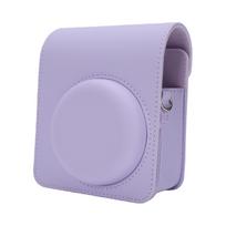 Camera Protective Bag for Fujifilm Instax Mini 13 12 11 PU Leather Adjustable Shoulder Strap Lavender Camera Case gray