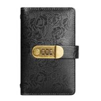 Monthly Expense Tracker A6 Password Lock Cash Budget Organizer, PU Leather And Relief Cover, Portable Bill Storage Folder 100 Pocket Savings Challenge juoda
