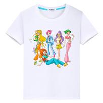 vaikiški marškinėliai berniukui 10 metų Winx paveikslėlis 100% Medvilnė anime Trumpas Animacinis Winx Mielos Viršūnės pride marškinėliai y2k mergaitės drabužiai kūdikių drabužiai 130 white
