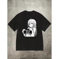 Men's Black 200g Cotton Crew - Neck Short - Sleeve T - Shirt with Anime Character Heat - Transfer Print XXXXXL juoda