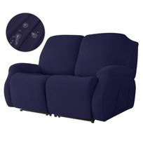 Stretch Recliner Sofa Cover Knitted Reclining Sofas Covers For Living Room Anti -Dust Non -Slip Lazy Boy Chair Cover 1 /2 /3 /4 Seats 1 Seater blue