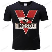 Mens 1984 INGSOC George Orwell T Shirt Big Brother Distressed Design Bladerunner Casual pride t shirt male vintage tee-shirt 3XL black