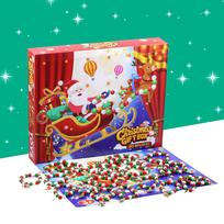 Non-Toxic New Christmas Countdown Calendar Blind Box Surprise Demolition Toy Pull Back Inertial Car Toy Blind Box Fun Christmas Gifts brown