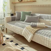 Autumn Winter Velvet Lace Sofa Cushion Modern Simple Non Slip Soft Comfortable Home Decor 70*70cm gray