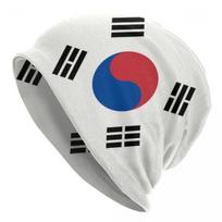 South Korea Flag Bonnet Hats Street Knitting Hat For Unisex Women Winter Warm Skullies Beanies Caps Beanies Cap gray