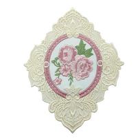 Vintage Oval Lace Embroidered Coaster Anti-scald Photo Props Dining Table Cover European Style Coffee Drink Pad for Home Decor 24-18.5cm