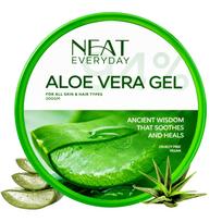 Neat Everyday Pure Aloe Vera Gel 200g | With Vitamin E | Hydrates, Soothes Sunburn & Irritated Skin | For Face, Hair & Scalp | Non-Sticky | Paraben green