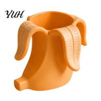 Desk Organizer 3D Printed Banana Shaped Pen Holder Compact Cup Storage Decoration for Brushes Stationery Beauty Tools oranžinė