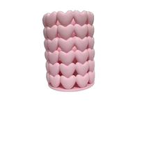 3D Printed Heart Shape Pen Holder, Desk Stationery Storage, Decor, Gift One Size rožinė