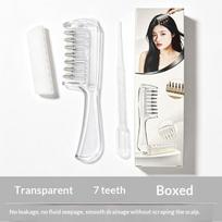 Unisex Scalp Nourishing Applicator Comb Built-In Liquid Reservoir Essential Oil Massage Roll for Travel Use A18 white