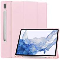 Case For Samsung Galaxy Tab S9 FE+ S10 FE Tablet Cover with Pencil Holder Funda For Galaxy Tab S9 FE Plus+ Cover SM-X610 SM-X510 S10 FE S9 FE 10.9in rožinė