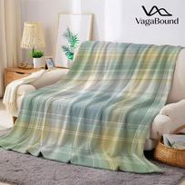 Pastelinės šalavijo žalios languotos flanelinės antklodės Šilta minkšta Helovino Kalėdų dekoratyvinė sofa Šilta jauki visų sezonų dovana 75x90cm gray